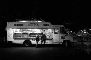 taco food truck at night