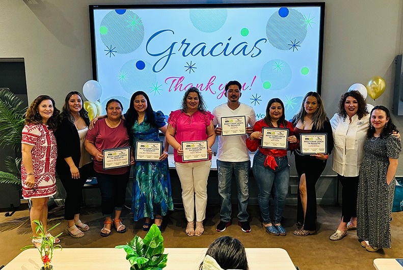 Fortaleza graduation photo with graduates and their certificates