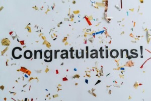 Congratulations graphic with confetti