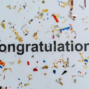 Congratulations graphic with confetti